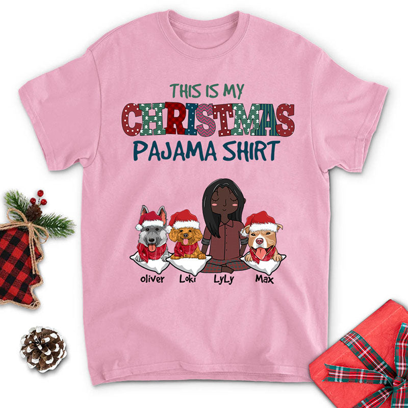 Personalized Custom Unisex Christmas Pajama T - shirt for Pet Lovers