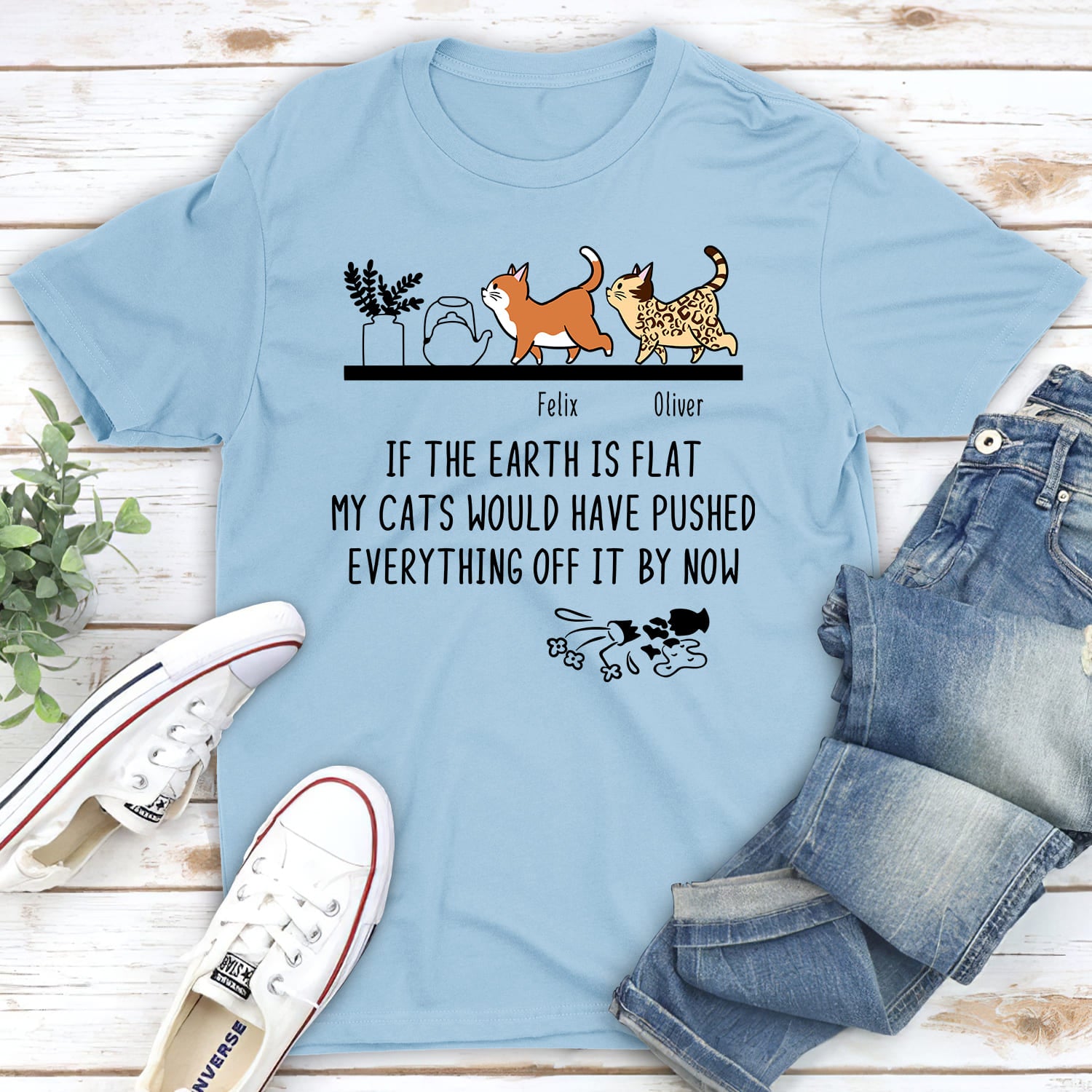Personalized 'If The Earth Is Flat' Unisex T-shirt - Ideal Gift for Pet Lovers