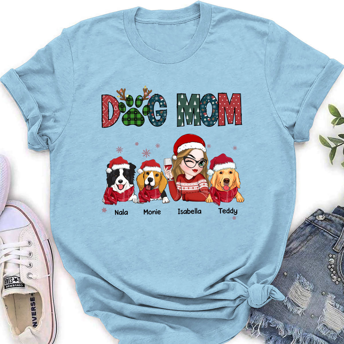 Personalized 'My Lovely Dog Mom' Women's T-shirt - Ideal Gift for Pet Lovers