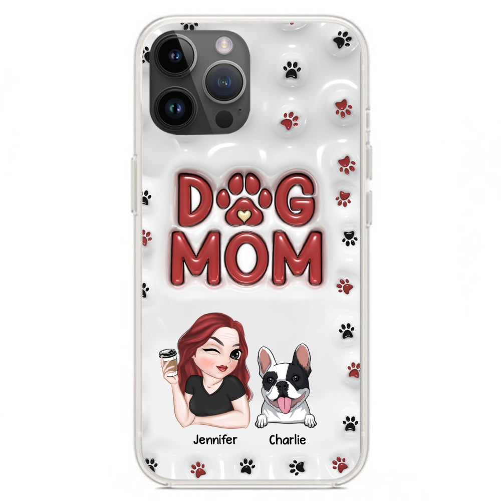 Adorable Dog Mom - Personalized 3D Inflated Effect Custom Phone Case