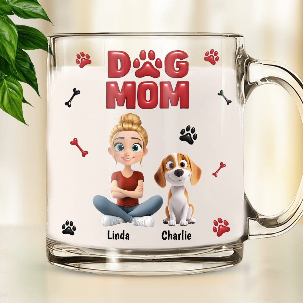 Customizable 3D Inflated Effect Personalized Glass Mug for Dog Lovers