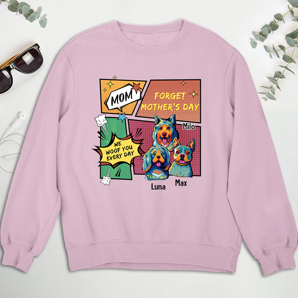 Personalized Pop Art 'We Woof You Every Day' Sweatshirt for Pet Lovers