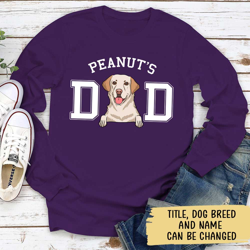 Customizable Dog Dad/Mom Long Sleeve Personalized T-shirt - Ideal Gift