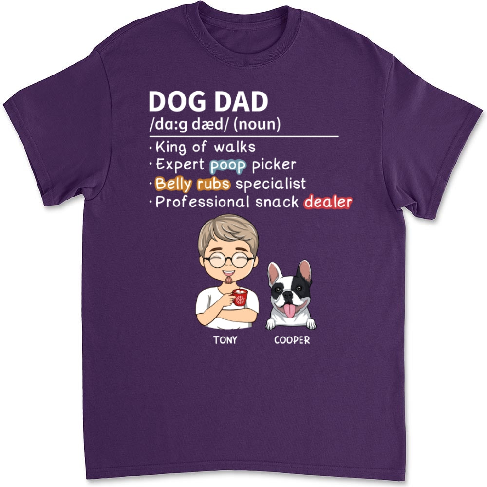 Personalized Custom Unisex Dog Dad and Mom Definition T-Shirt - Ideal Gift for Pet Lovers