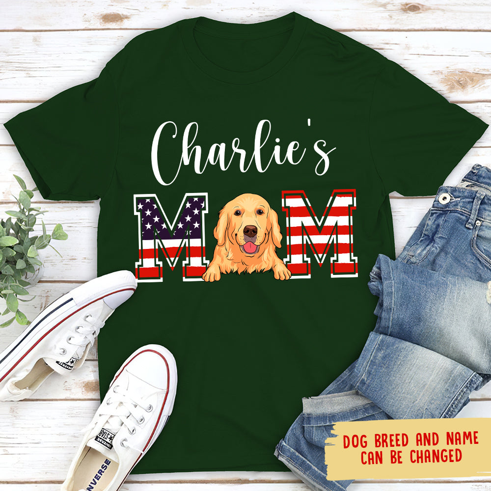 USA Pattern Personalized Custom Unisex Dog Mom Dad T-shirt - Ideal Gift for Pet Lovers