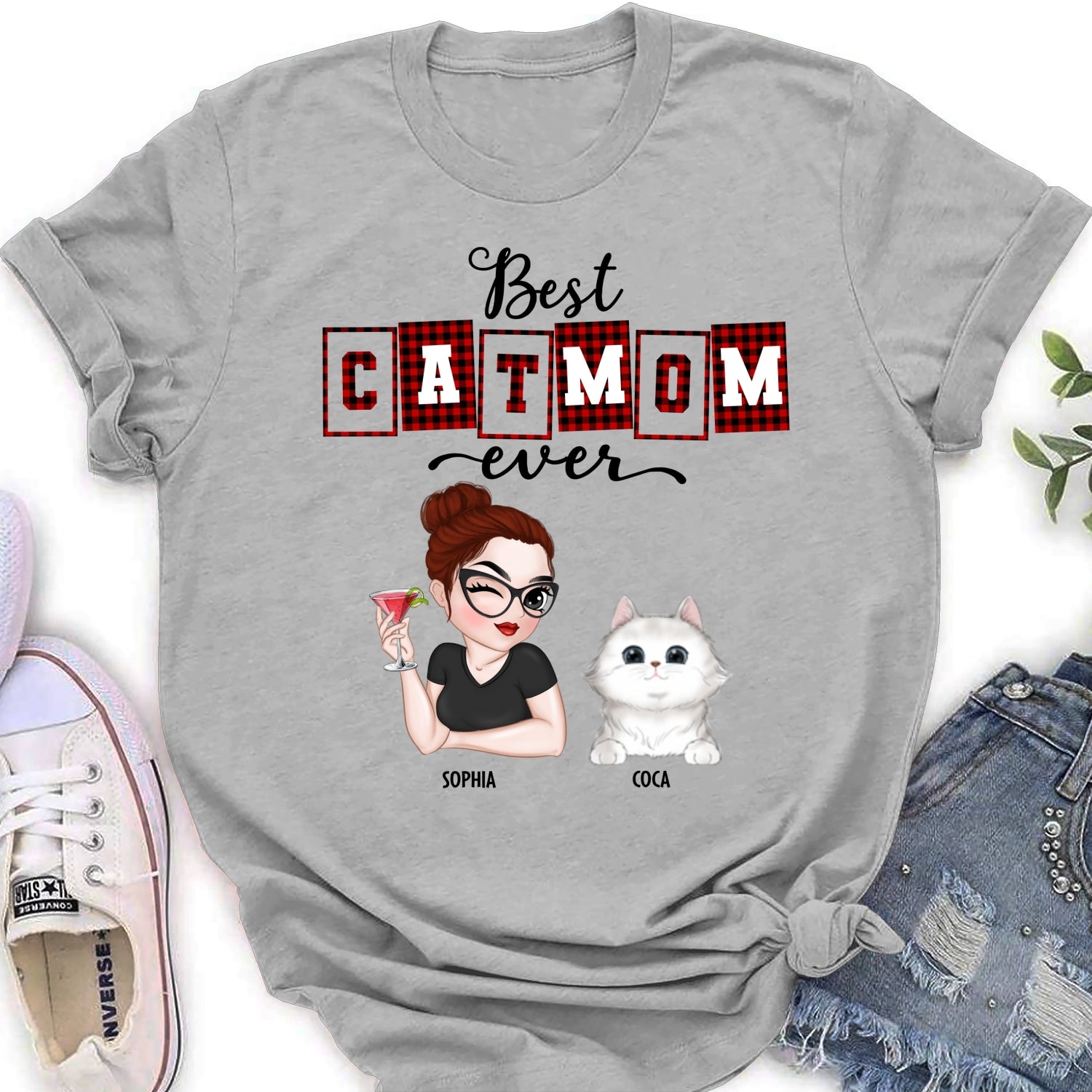 Best Cat Mom of the Year - Personalized Custom Women's Fashion T-shirt