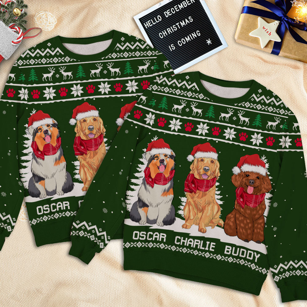 Customizable Winter Dog All-Over Print Sweatshirt - Ideal Gift for Pet Lovers