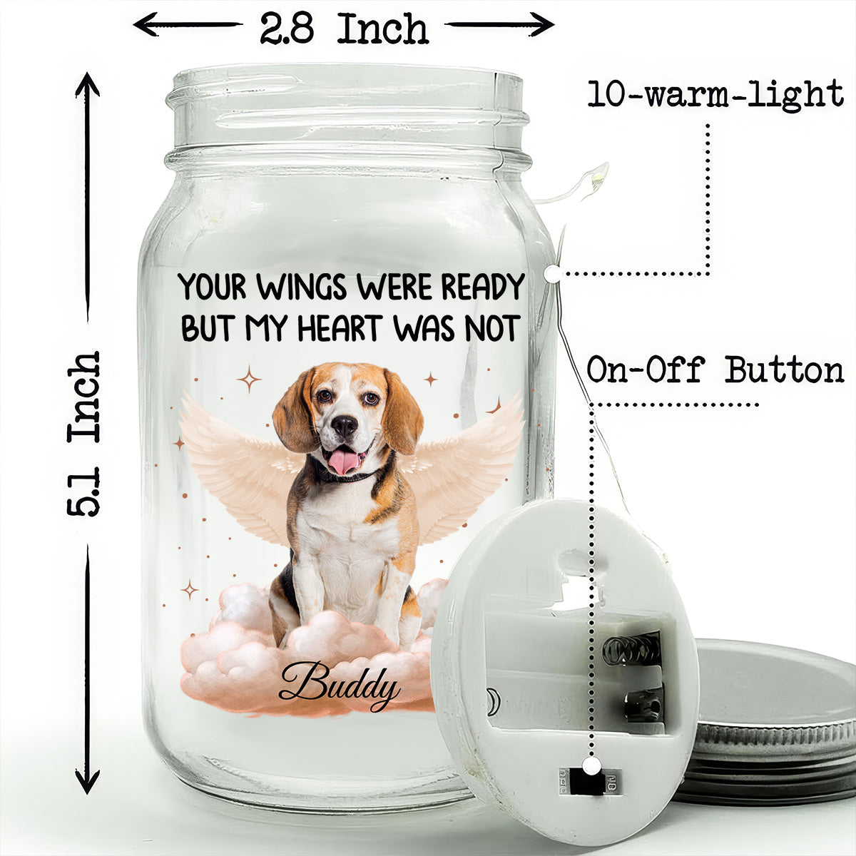 Forever in My Heart - Customizable Personalized Mason Jar Starlight Lamp
