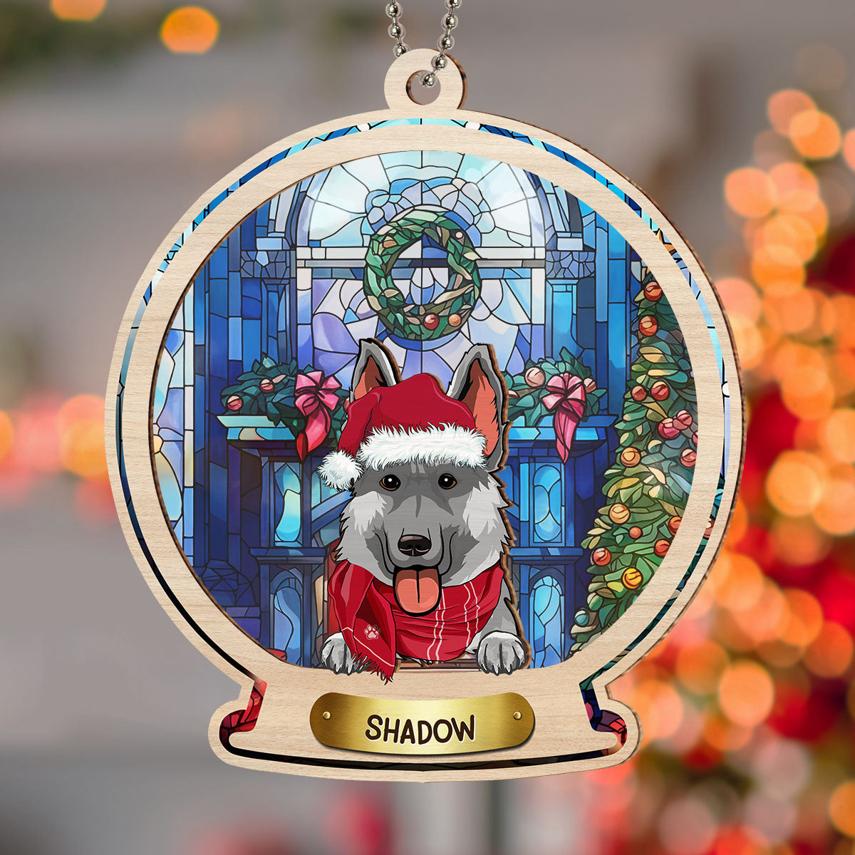 Personalized Custom Snow Globe Dog Suncatcher Ornament for Special Occasions