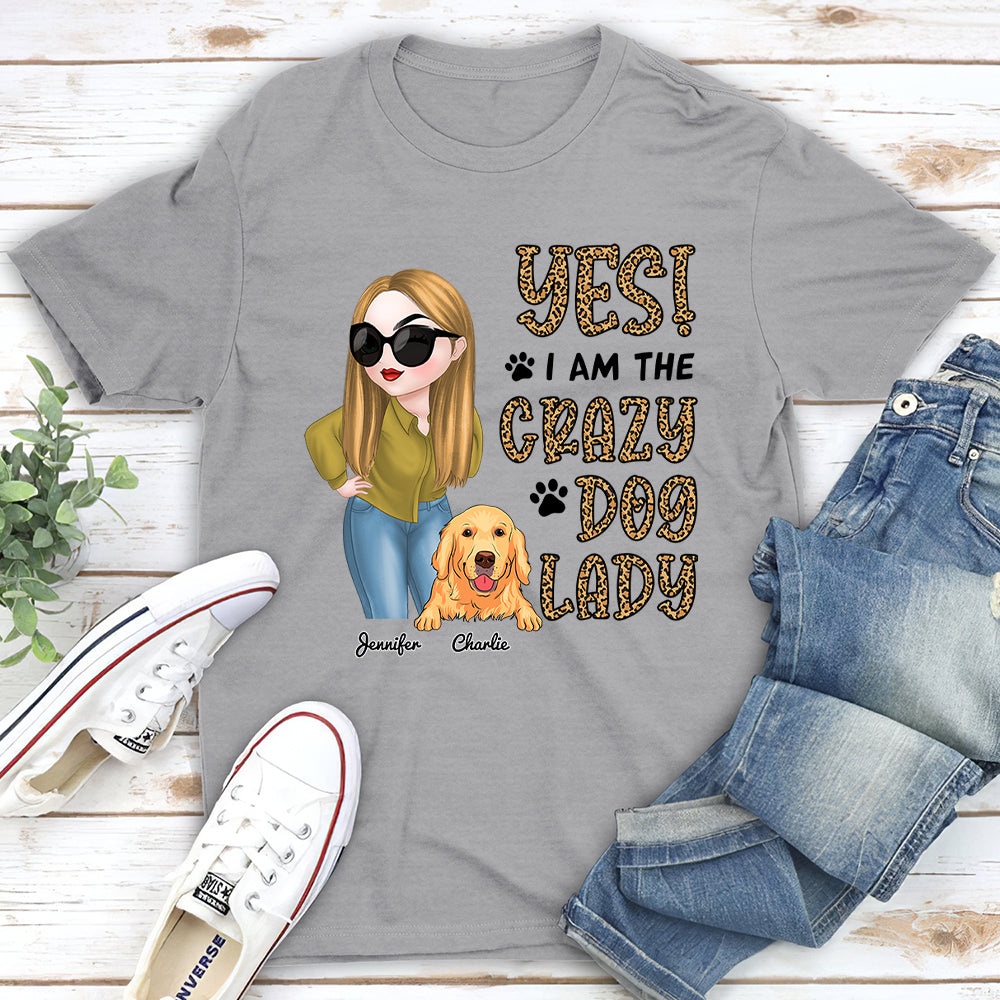 Personalized 'Call Me Crazy Dog Lady' Unisex T - shirt: Ideal Gift for Pet Lovers