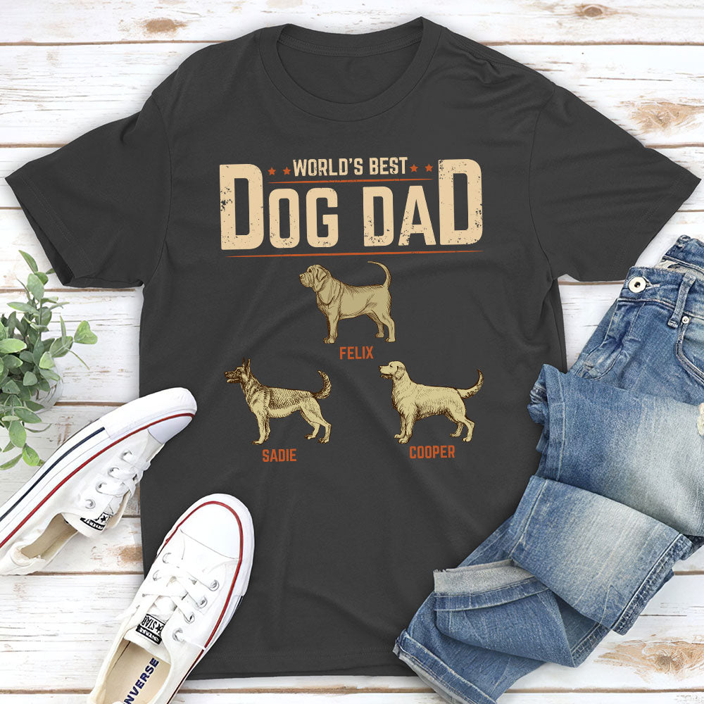 Vintage Personalized Custom Unisex Best Dog Dad T-shirt