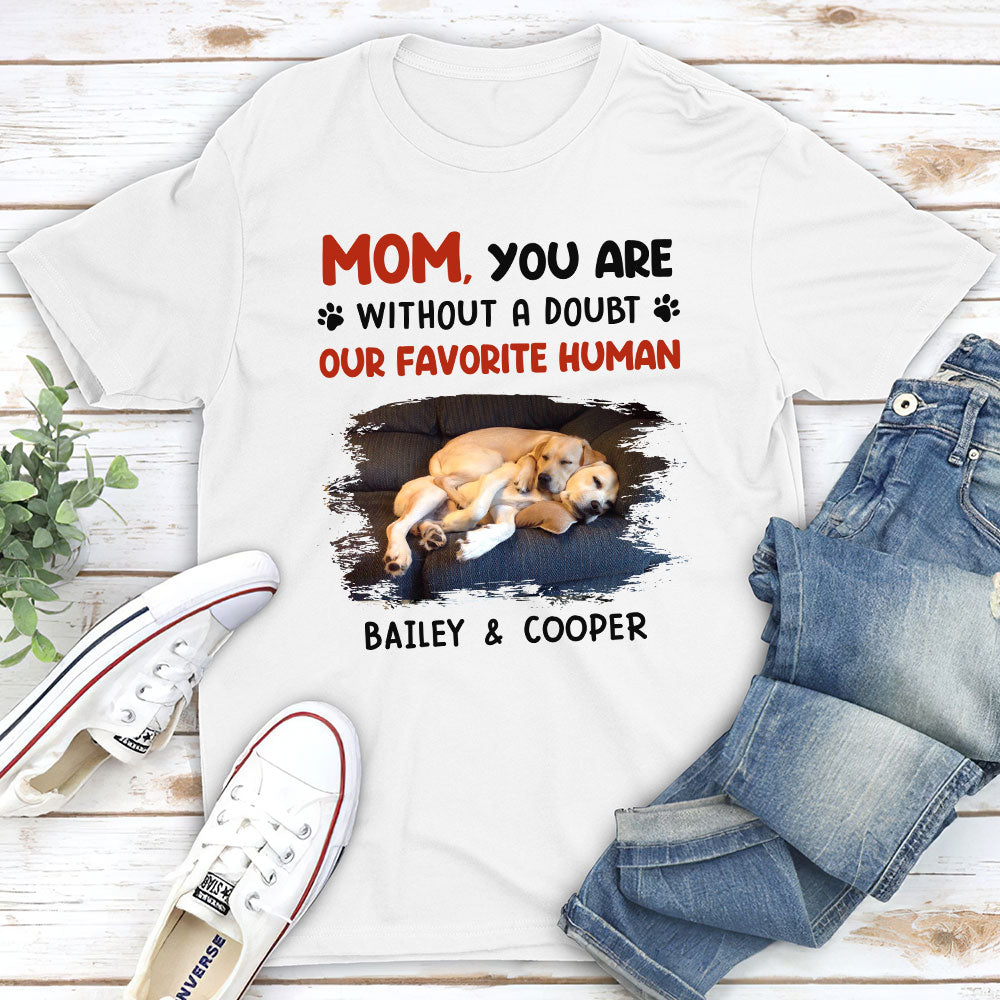 Favorite Hooman No Doubt - Customizable Unisex Personalized T - shirt for Pet Lovers