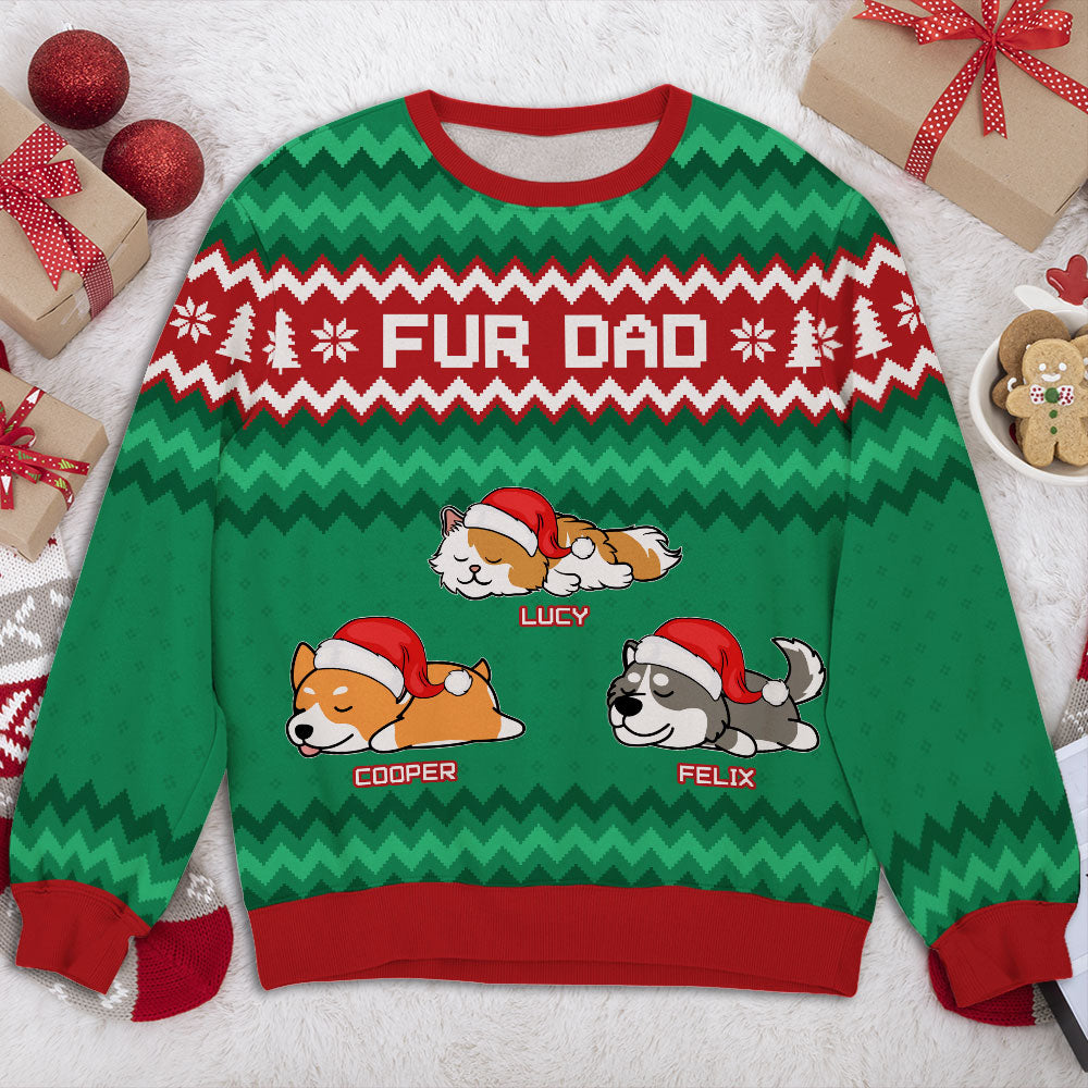 Personalized Fur Mom Dad Pattern All-Over Print Sweatshirt - Ideal Gift for Pet Lovers