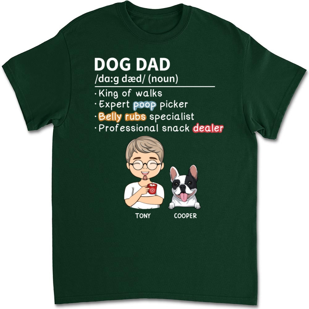 Personalized Custom Unisex Dog Dad and Mom Definition T-Shirt - Ideal Gift for Pet Lovers