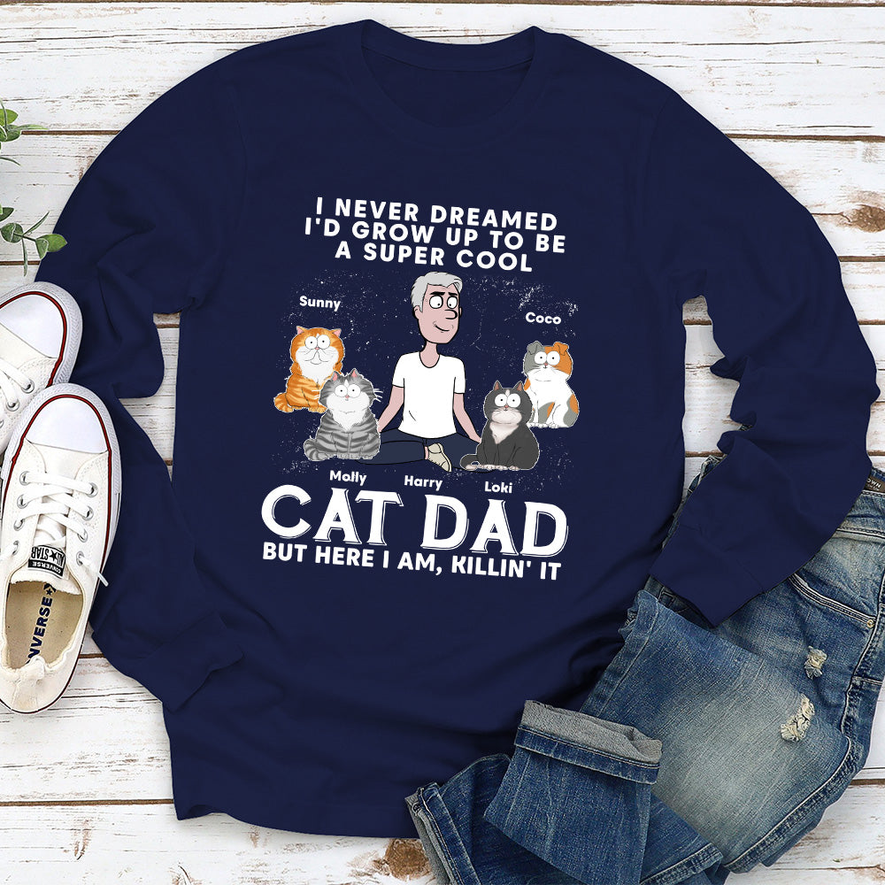 Cool Cat Dad - Personalized Custom Long Sleeve T - shirt for Pet Lovers