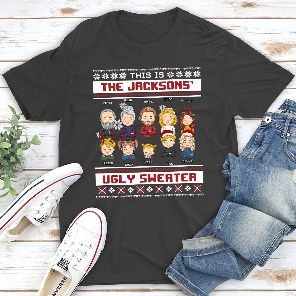 Customizable Family Ugly Sweater Unisex T-shirt - Ideal Gift for Pet Lovers