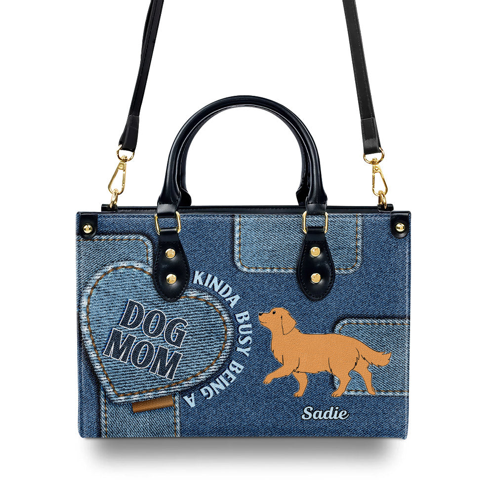 Busy Dog Mom's Customizable Premium Leather Handbag