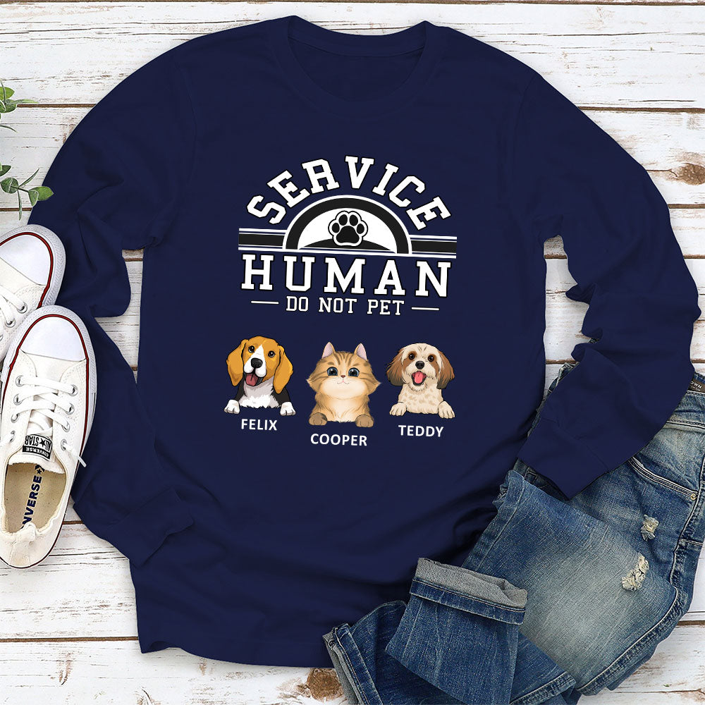 Customizable Personalized Pet - Themed Human Logo Long Sleeve T - shirt