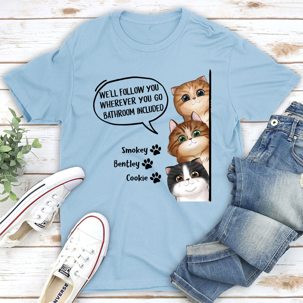 Personalized Cat - Follow - You Unisex T - shirt: Ideal Gift for Pet Lovers