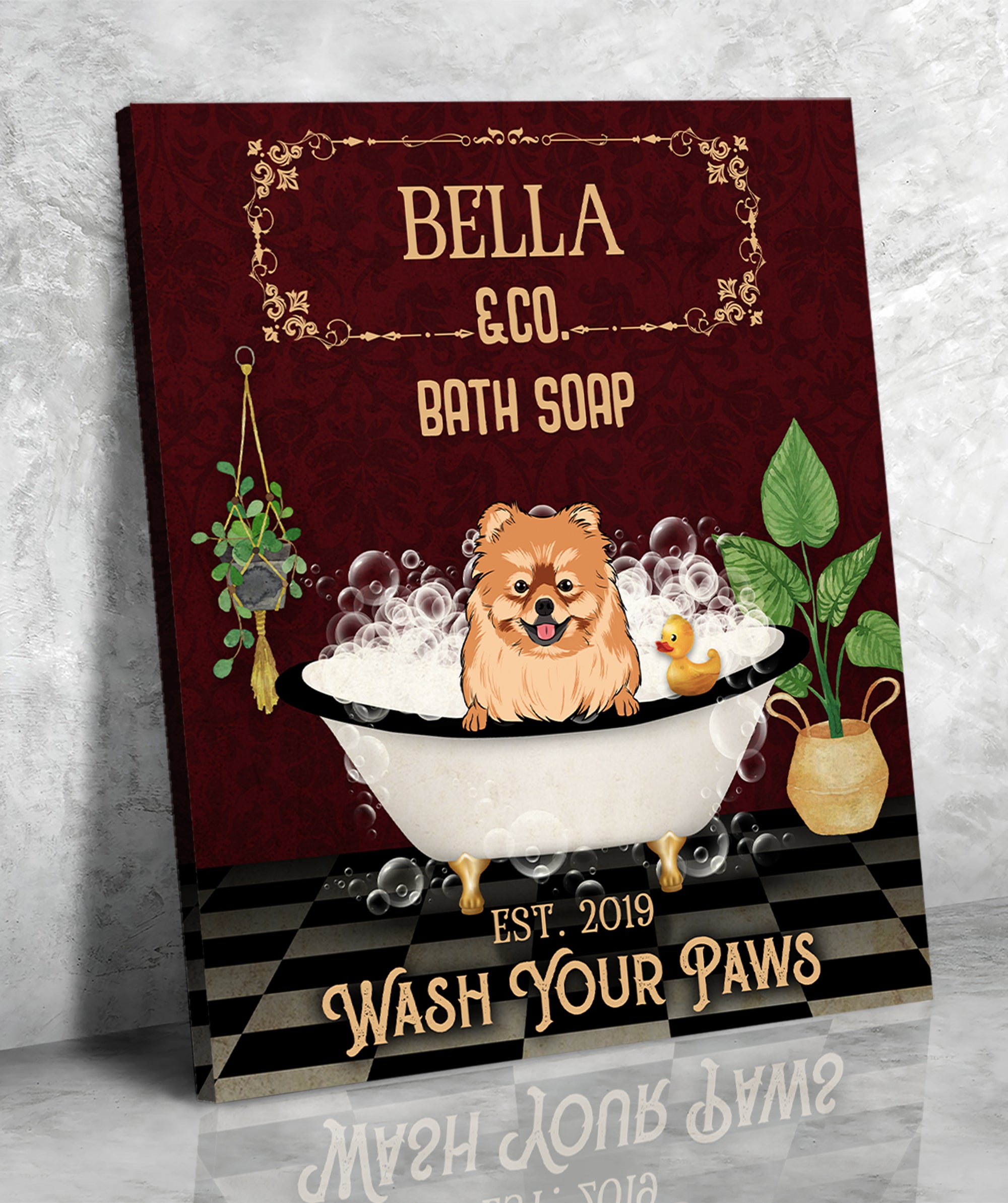 Personalized Custom Wash Your Paws Canvas - Ideal Gift for Pet Lovers
