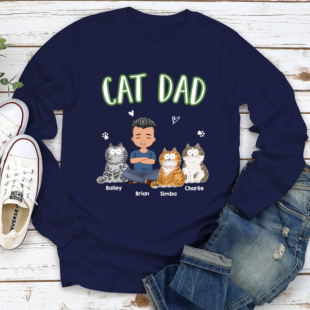 Personalized Custom Long Sleeve Cat Mom T-shirt - Ideal Gift for Pet Lovers