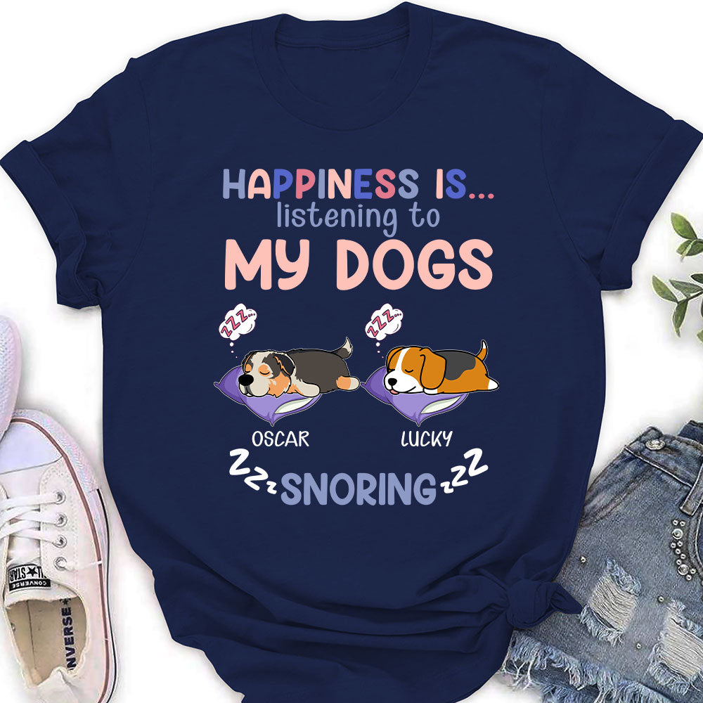 Personalized 'Listening To Dog Snoring' Women's T-shirt - Ideal Gift for Pet Lovers