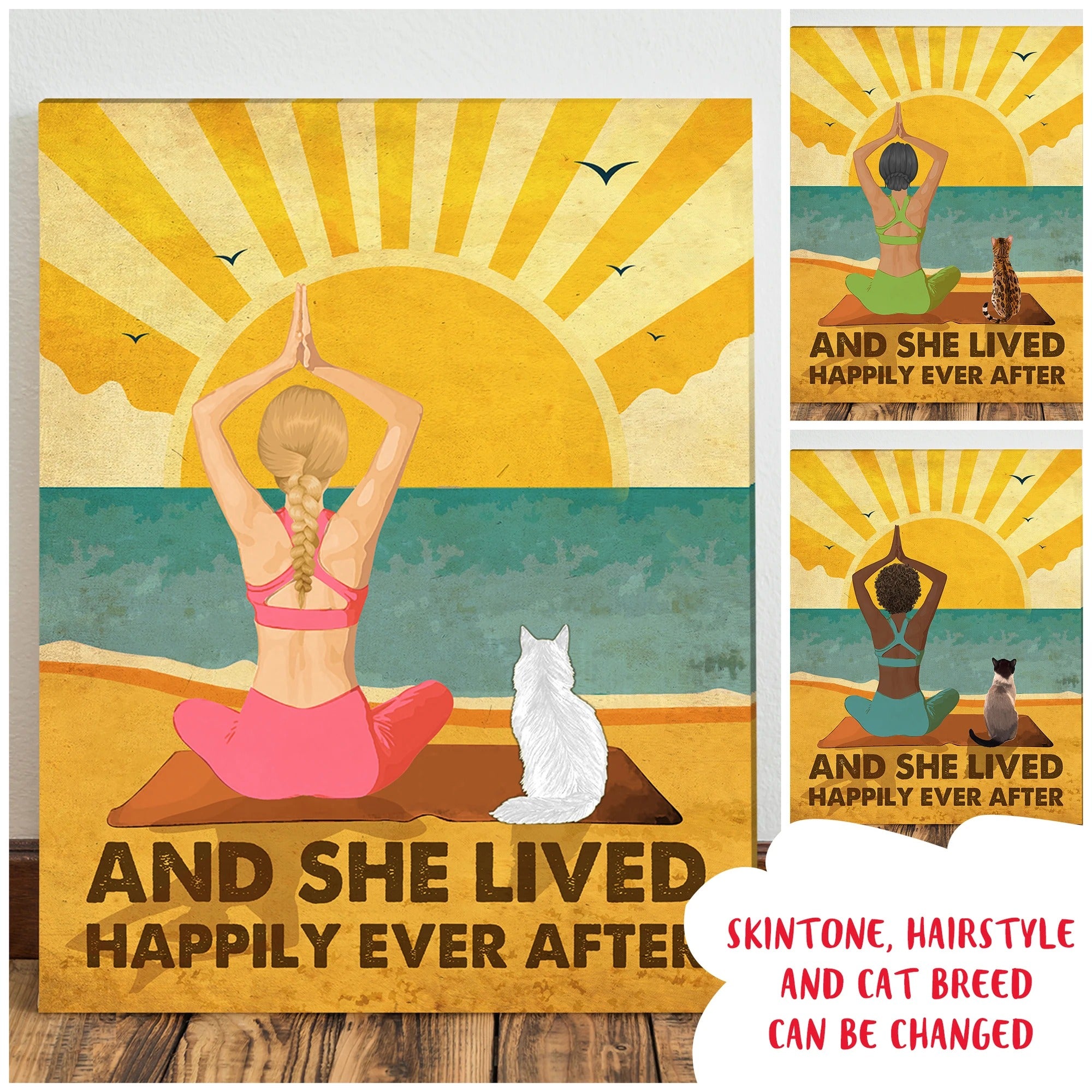 Personalized Yoga and Cat Custom Canvas - The Ideal Gift for Pet Lovers