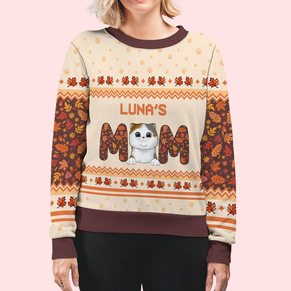 Top Personalized All-Over-Print Sweatshirt for Dog and Cat Moms