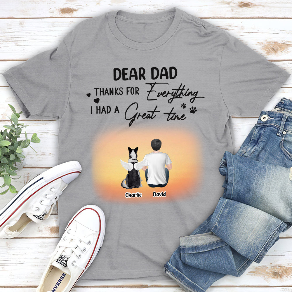 Personalized Custom Unisex 'I Had A Great Time' Memorial T-shirt for Pet Lovers