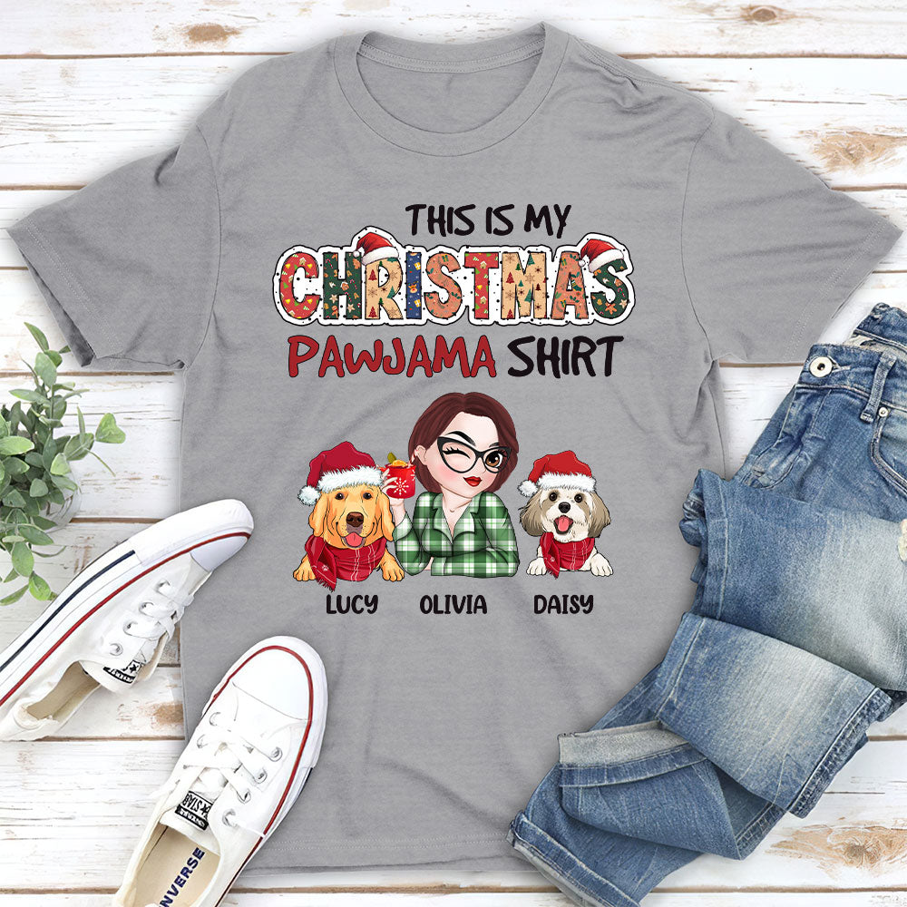 Personalized Christmas Pawjama Unisex T-shirt - Ideal Gift for Pet Lovers