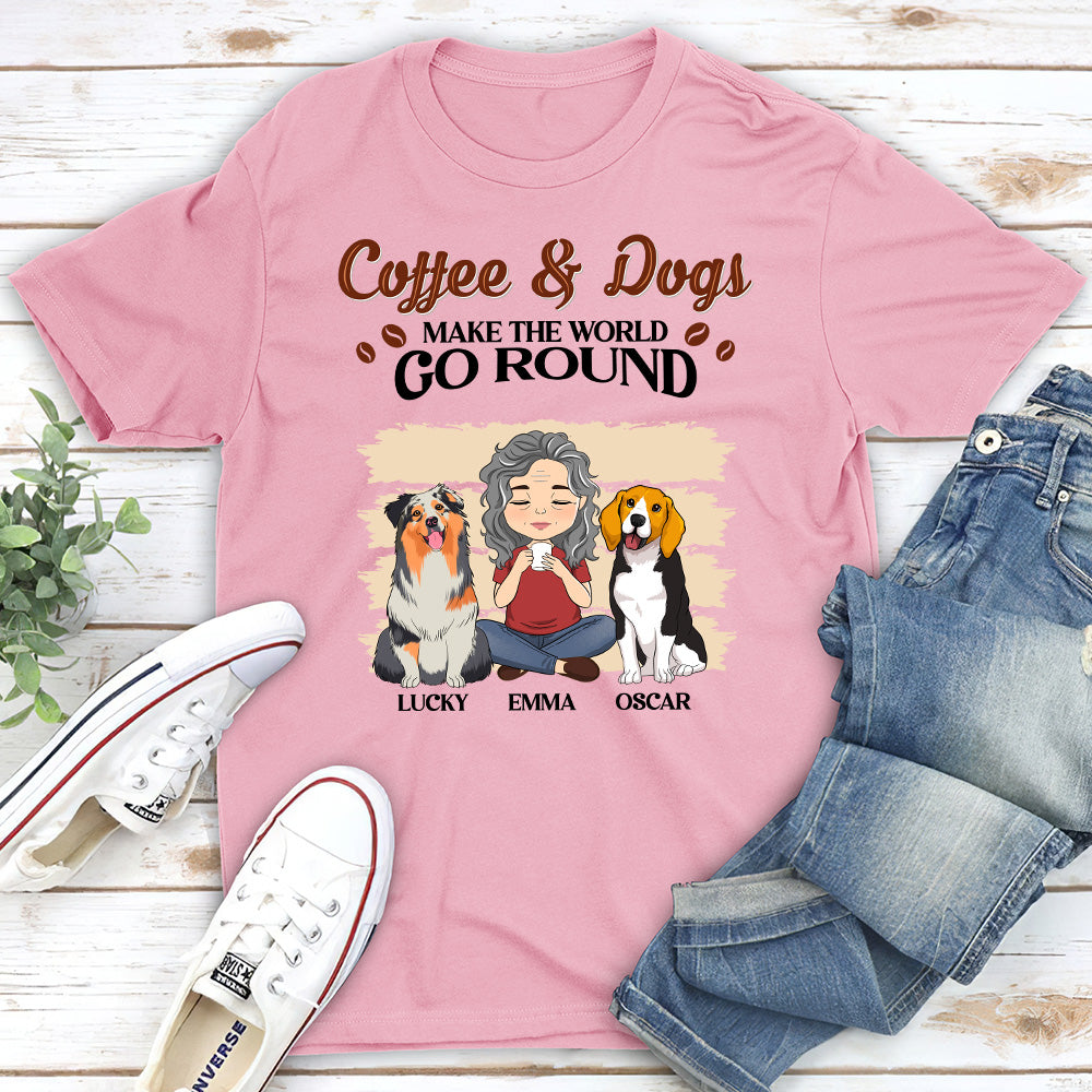 Customizable Dog and Coffee Unisex T-shirt - Ideal Gift for Pet Lovers