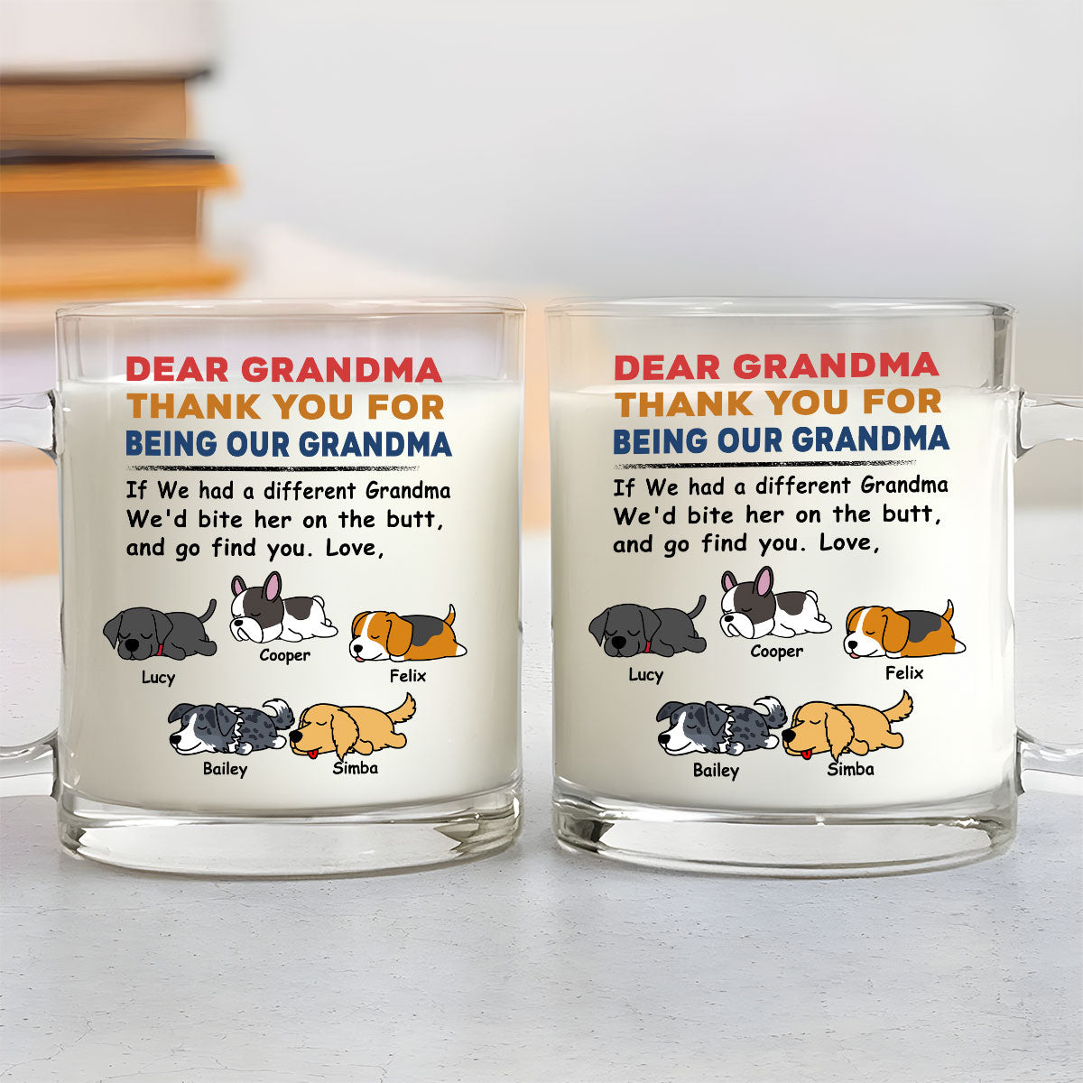 Personalized Custom Glass Mug - Bite On The Butt Design