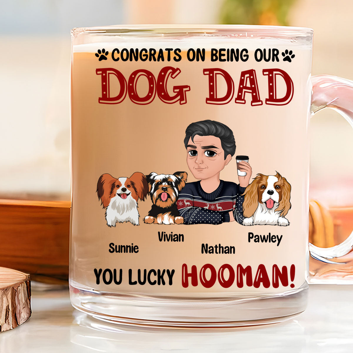 Personalized Custom Glass Mug for Dog Moms and Dads - A Congratulatory Keepsake