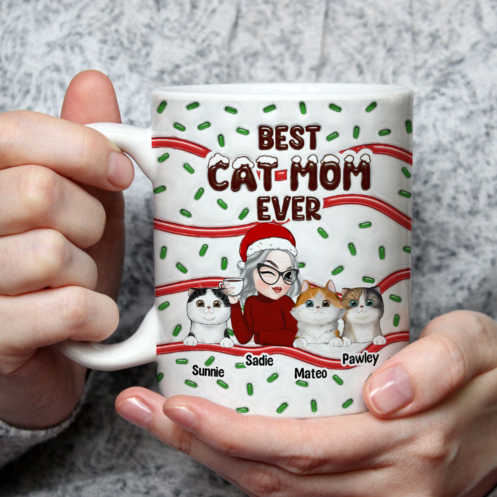 Best Personalized Custom 3D Inflated Effect Mug for Cat Moms