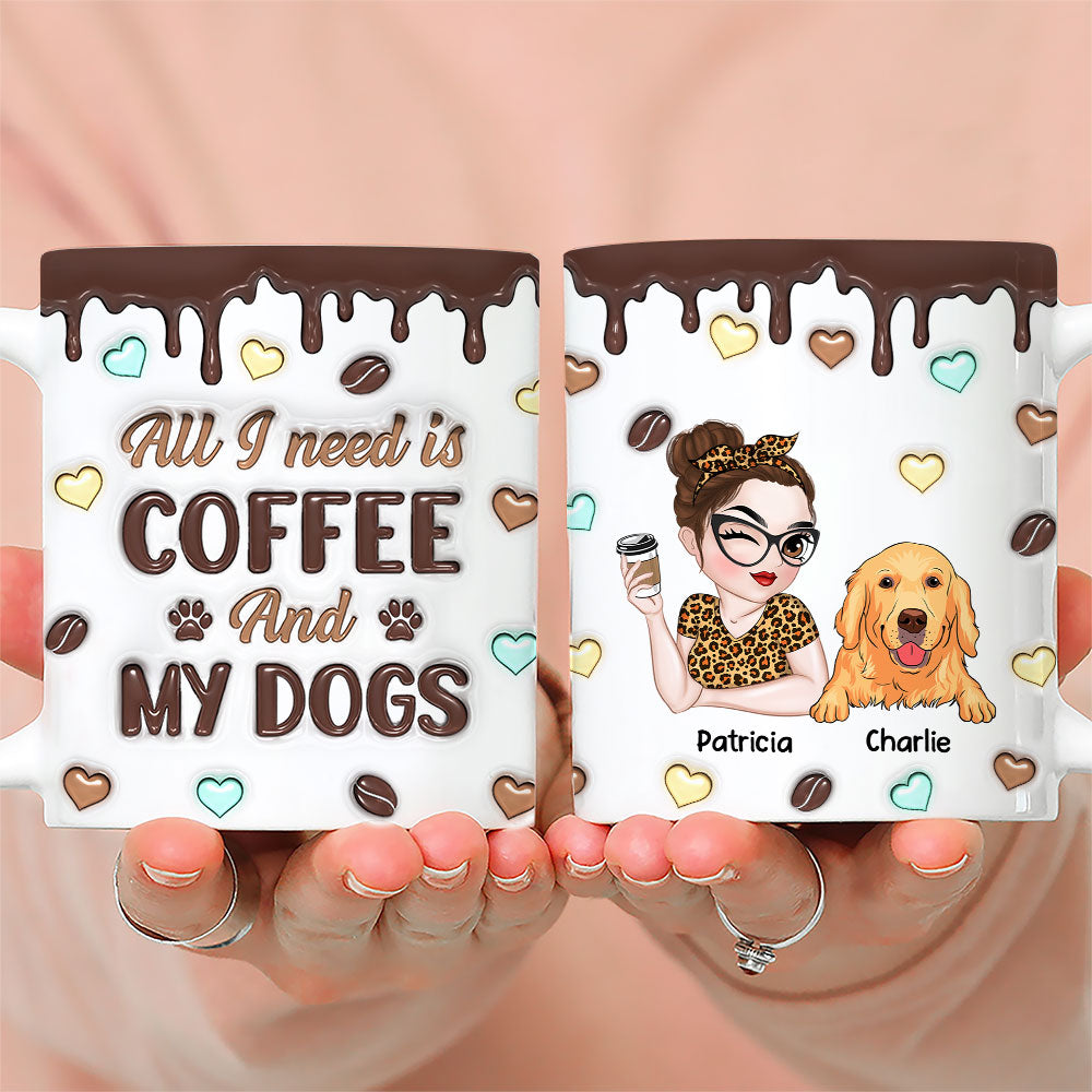 Personalized 3D Inflated Effect Coffee Mug for Dog Lovers