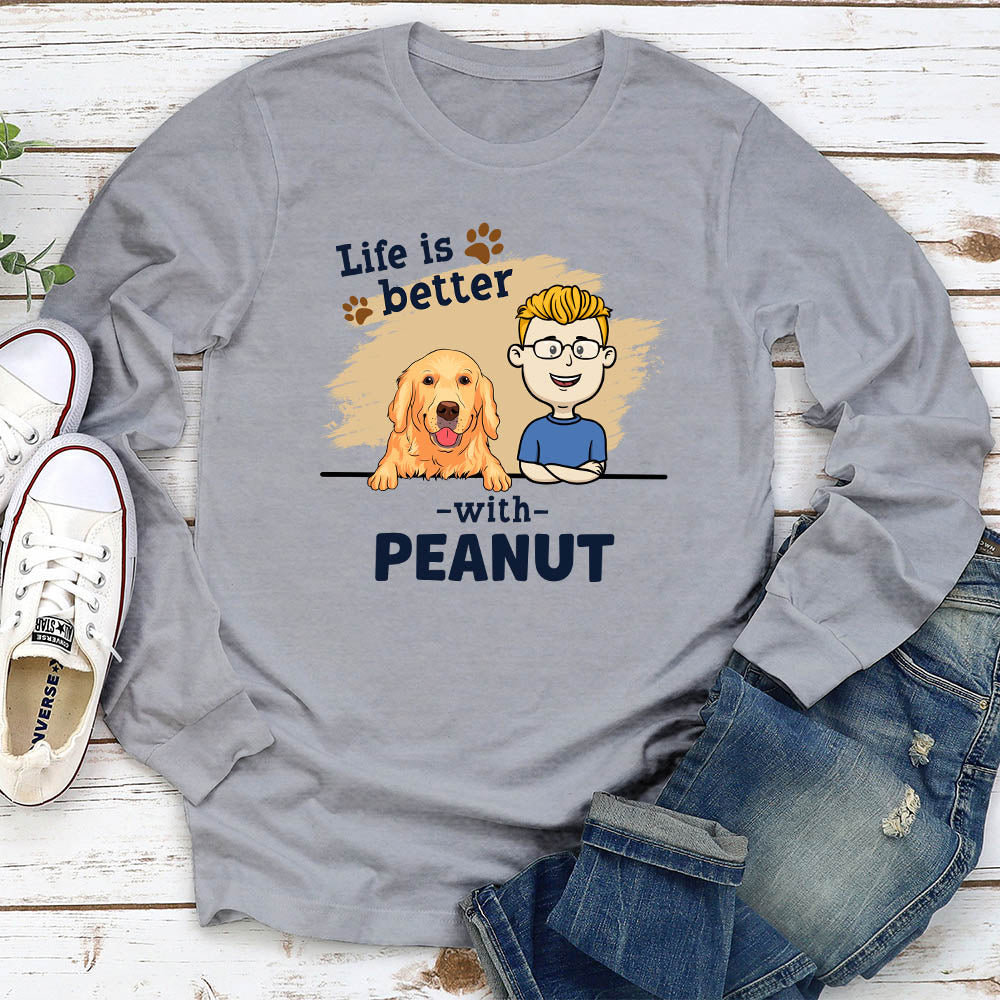 Personalized Custom Long Sleeve Dog Lover T-shirt