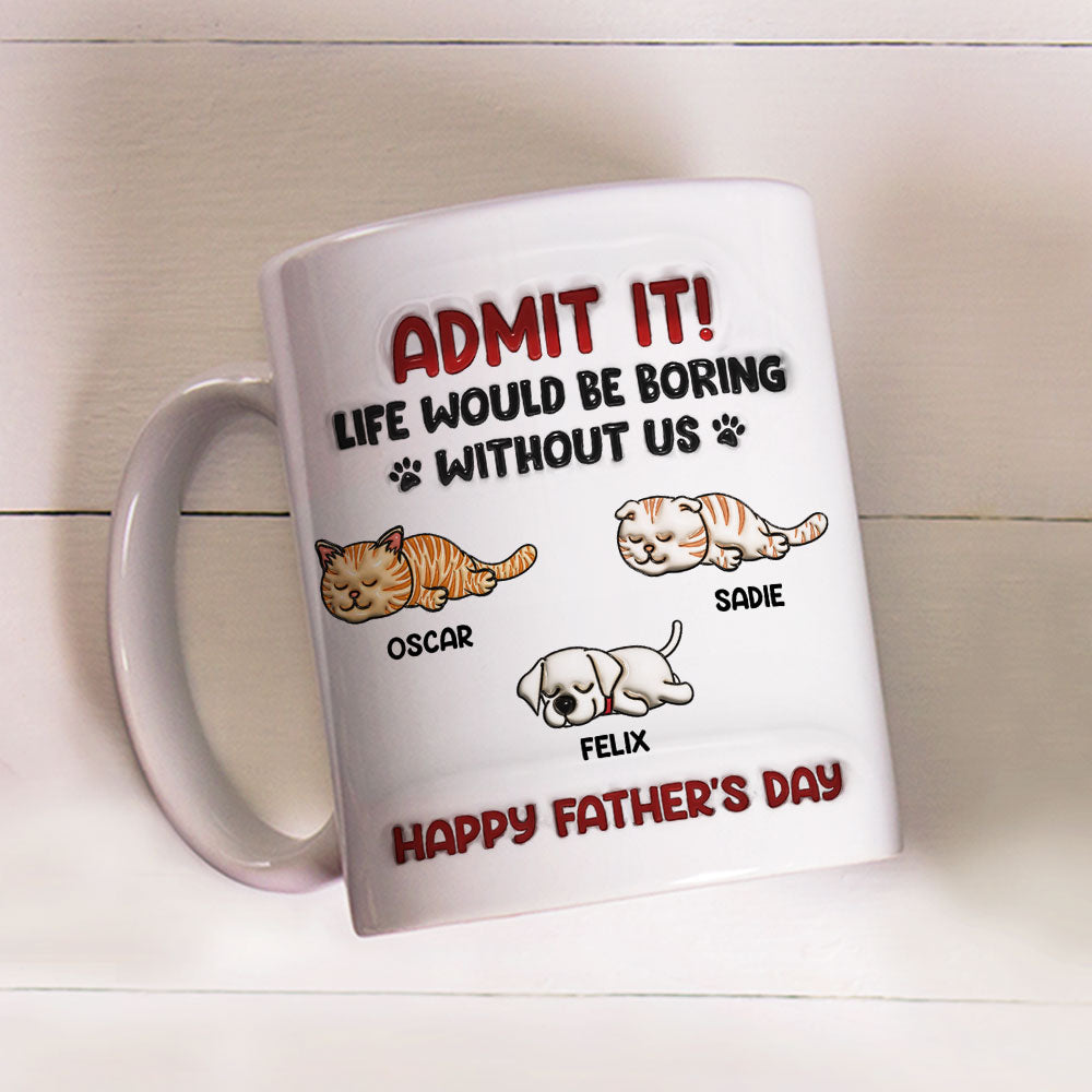 Personalized 3D Inflated Effect Custom Mug - 'Without Me' Design