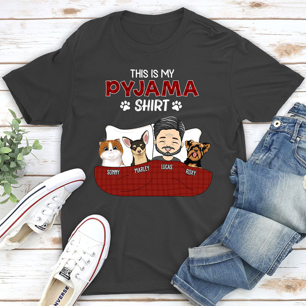 Personalized Custom Unisex Pajama T-shirt - Version 3 for Pet Lovers
