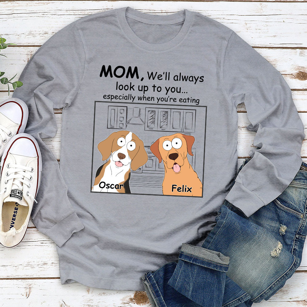 Always Look Up - Customizable Personalized Long Sleeve T - shirt for Pet Lovers