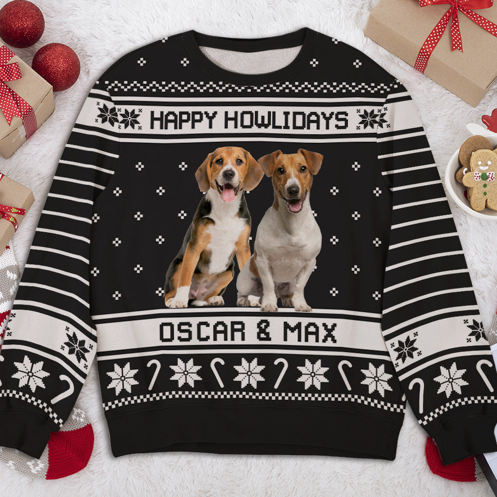 Merry Woofmas Personalized Custom All-Over-Print Sweatshirt - Ideal Gift for Pet Lovers