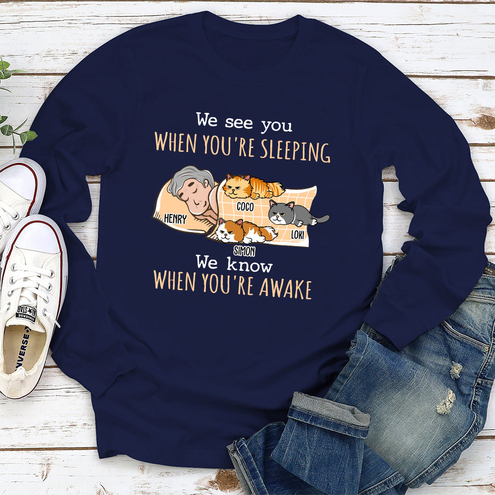 Personalized 'When You're Awake' Custom Long Sleeve T - shirt for Pet Lovers