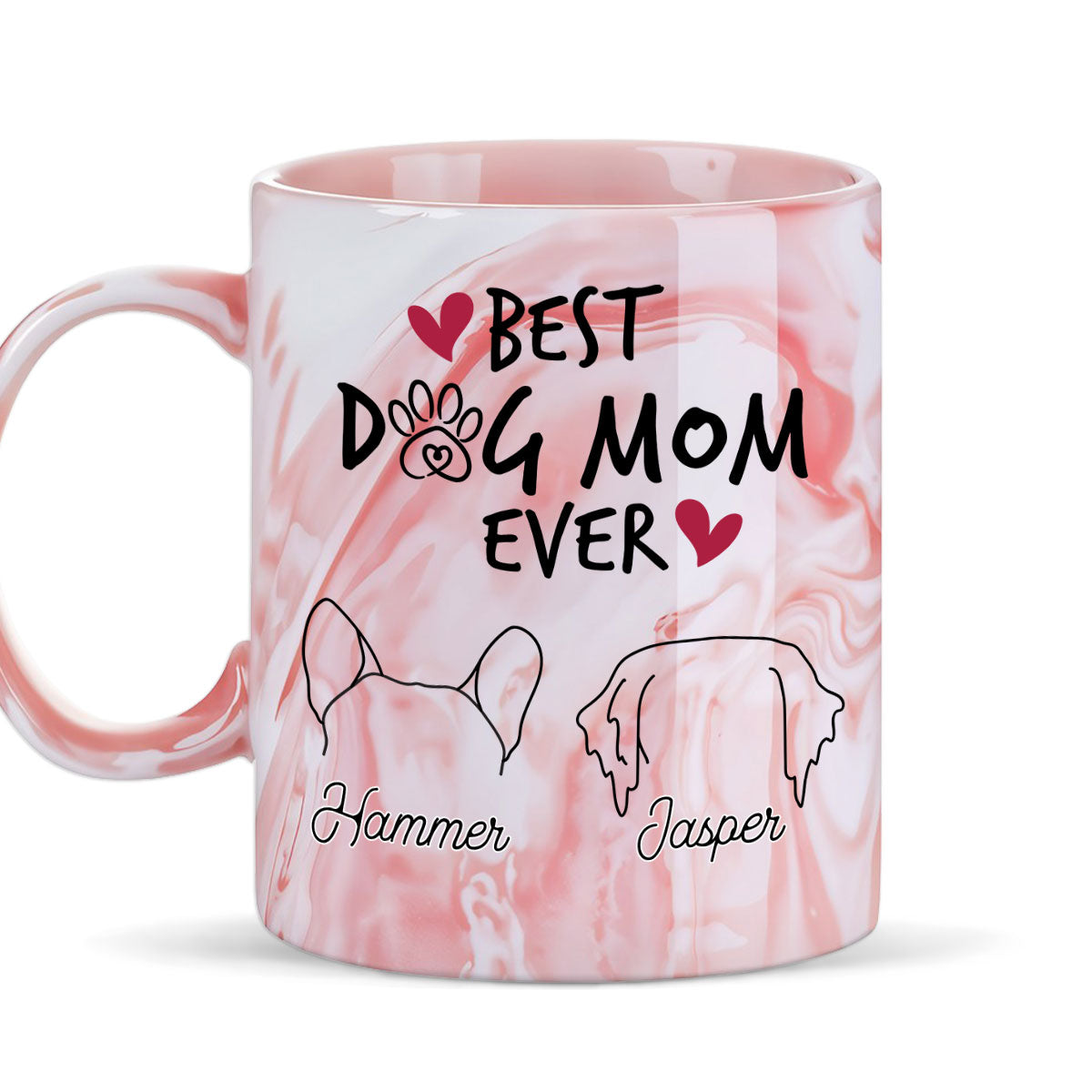 Personalized Best Mom Custom Pink Marble Ceramic Mug