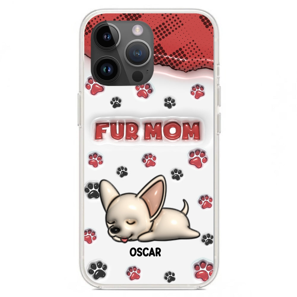 Personalized 3D Inflated Effect Fur Mom Custom Phone Case