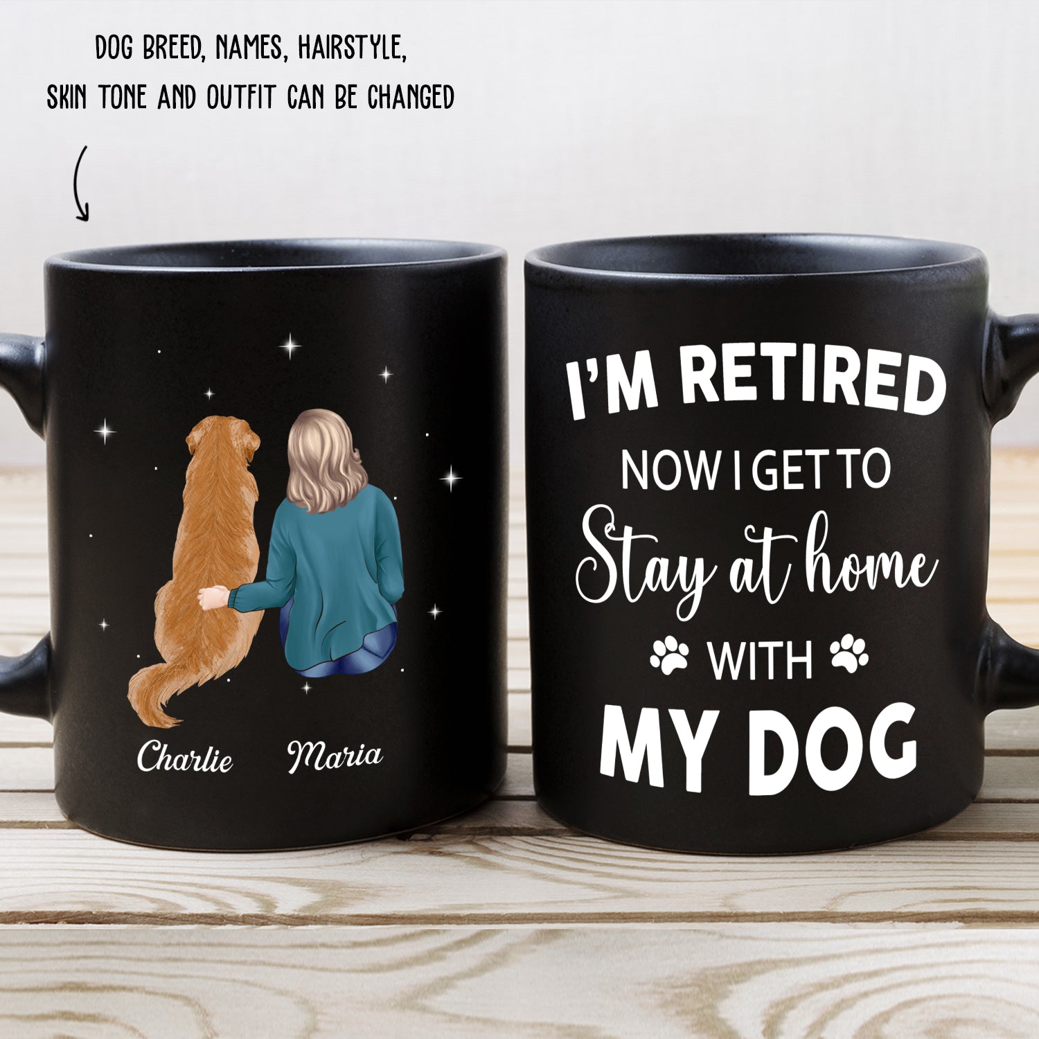 Personalized Custom Dog Lover's Coffee Mug for Staying at Home
