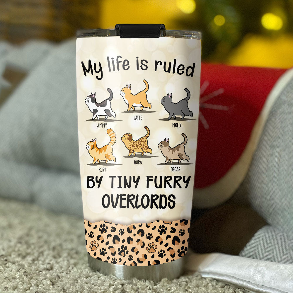Personalized 'My Life Is Ruled By Cats' Custom Tumbler - Ideal for All Occasions