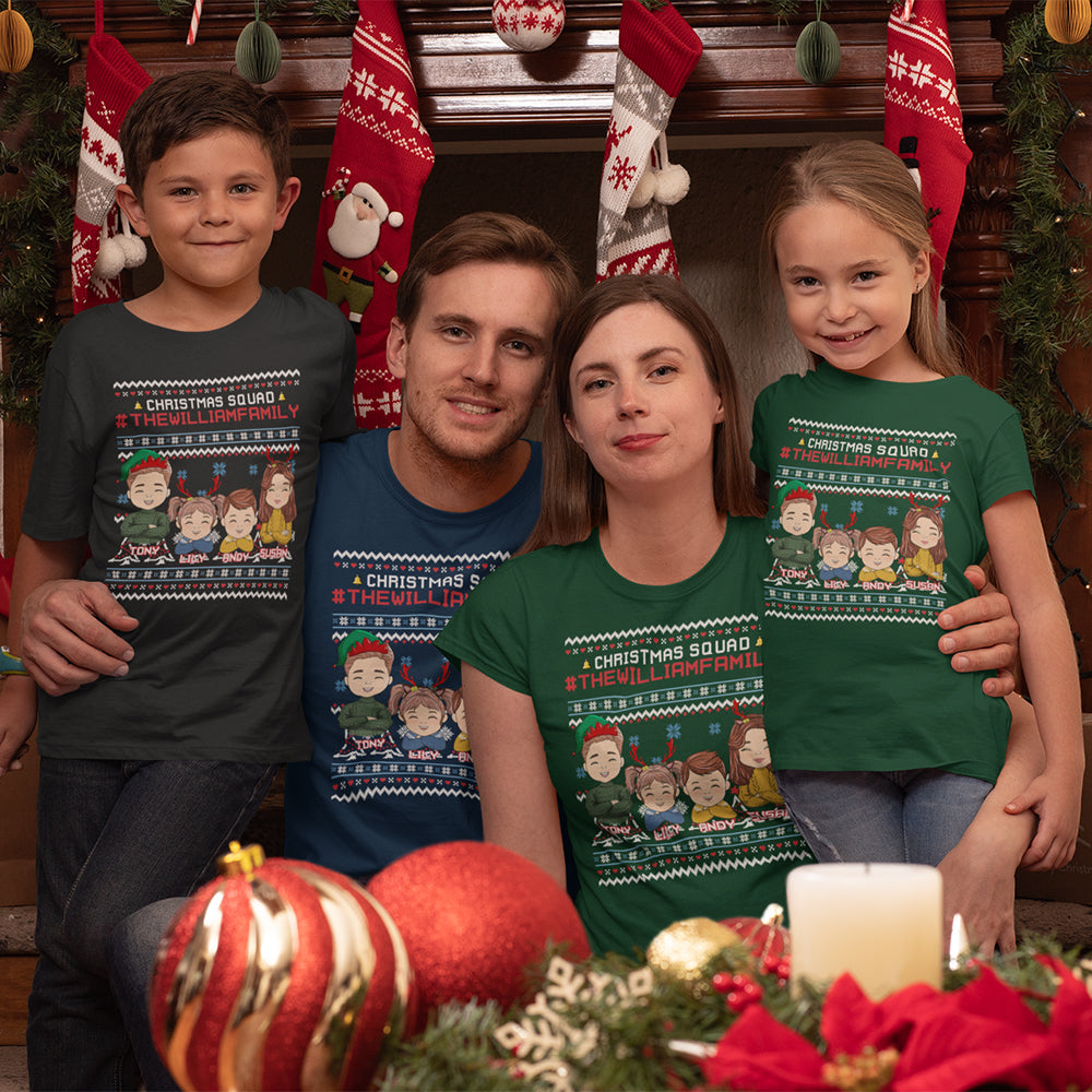 Customizable Family Ugly Sweater Unisex T-shirt - Ideal Gift for Pet Lovers