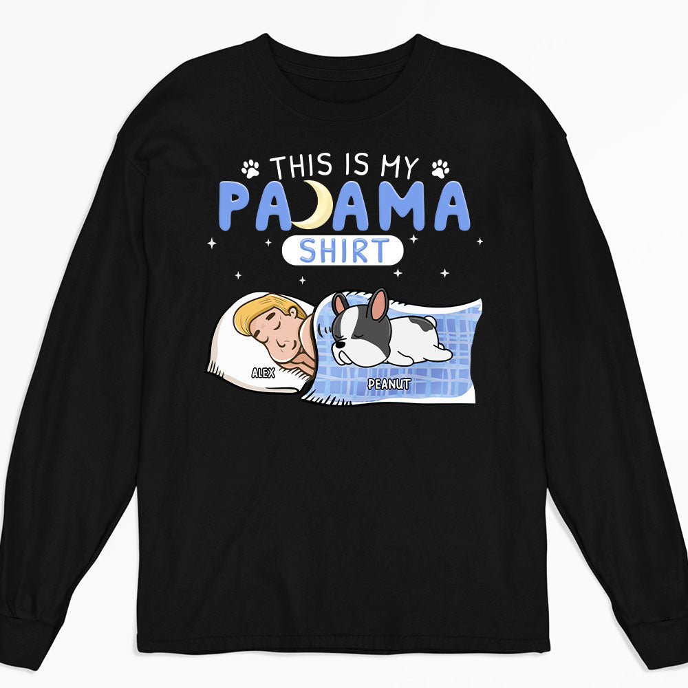 Personalized Custom Long Sleeve Holiday Pajama T-shirt - Ideal Gift for Pet Lovers