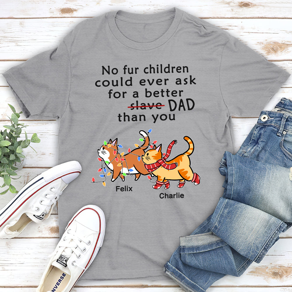 Personalized Unisex 'Slave Cat Dad' T-shirt - Ideal Gift for Pet Lovers