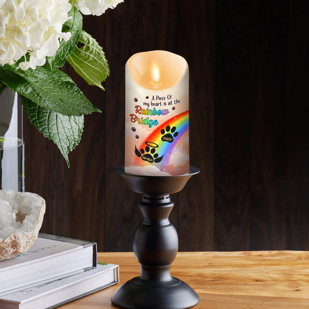 Personalized Rainbow Bridge LED Memorial Candle - Honor Your Loved Ones