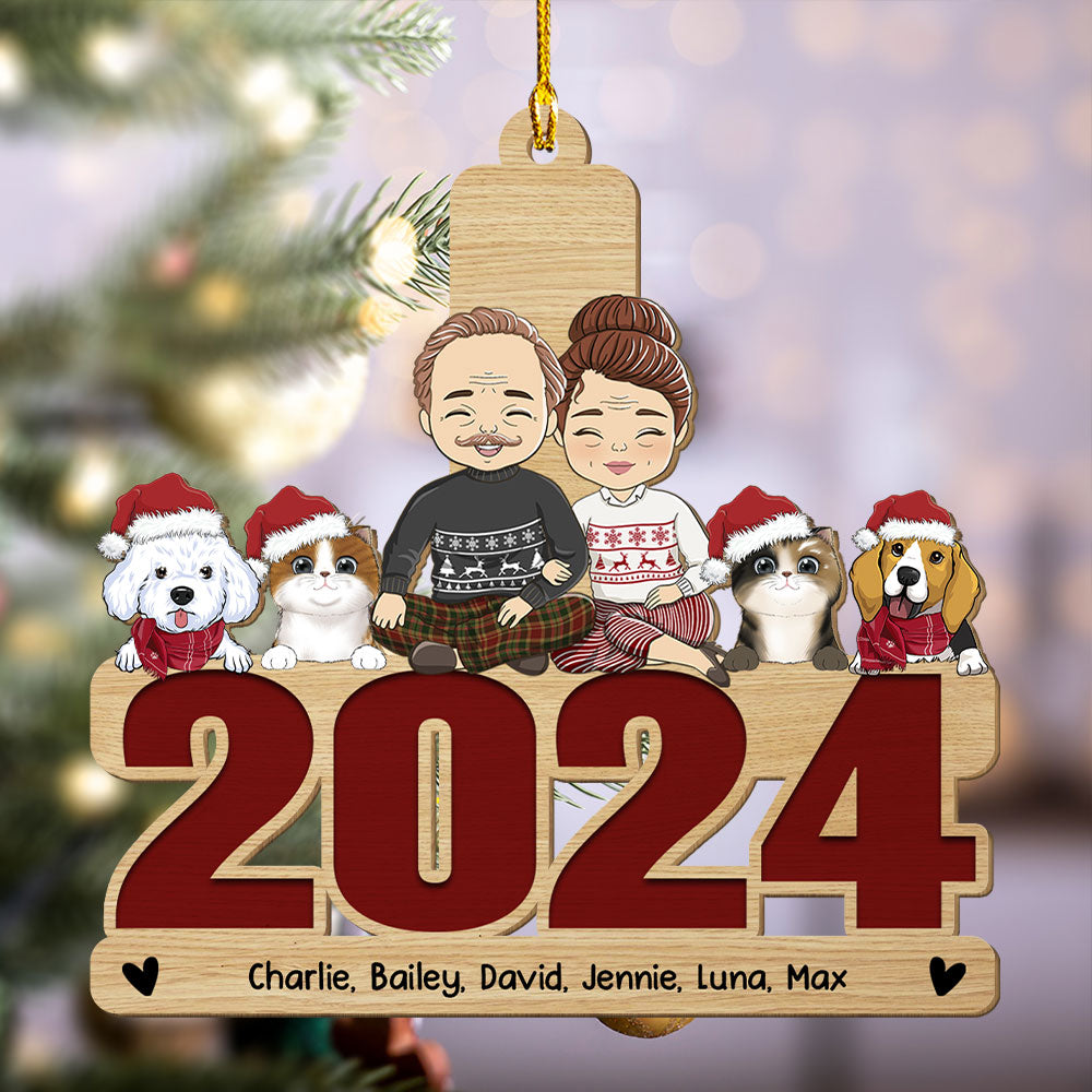 Holiday Personalized 1-Layered Wood Pet Ornament - Ideal Gift for Pet Lovers